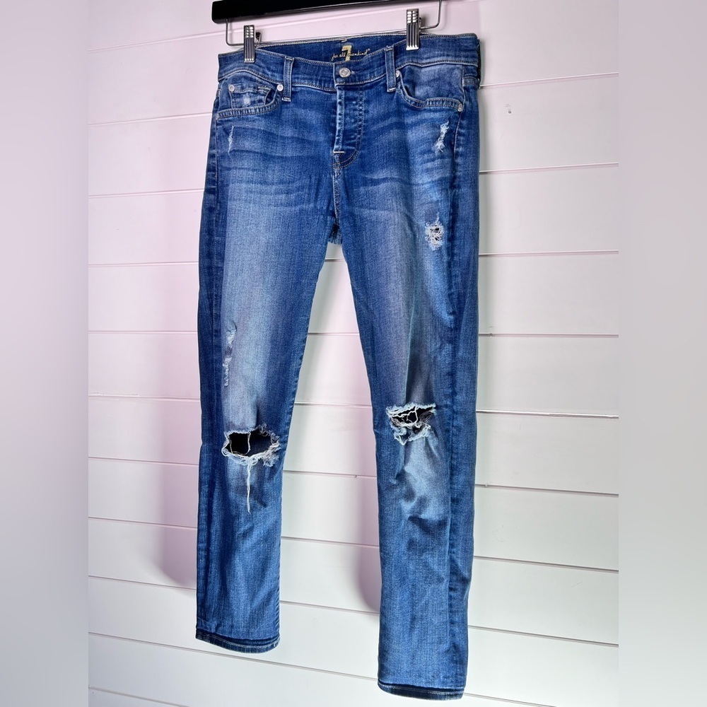 7 for all man kind Josefina skinny boyfriend fit jeans size 26. A300